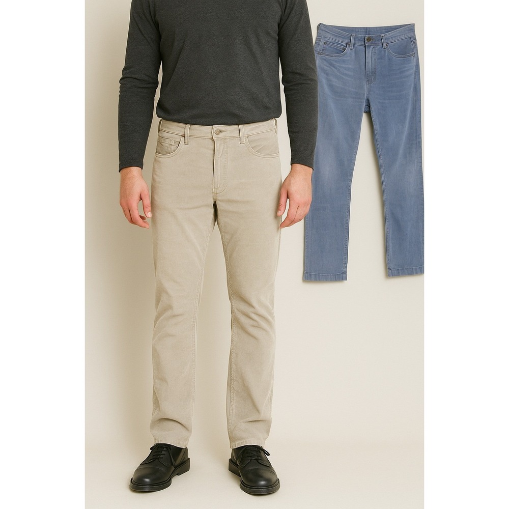 Crescent Ballin Men's Corduroy Pants – Lot of 2 (Beige & Blue) – Size 34 – Class
